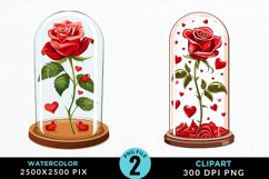 Watercolor Romantic Roses Graphics Clipart Product Image 1
