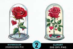 Watercolor Romantic Roses Artwork Clipart Product Image 1