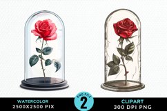 Watercolor Romantic Roses Flowers Clipart Bundle Product Image 2