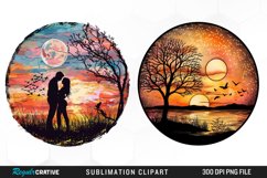 Watercolor Romantic Sunset Art Clipart Product Image 1