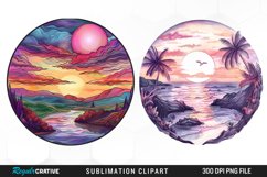 Watercolor Romantic Sunset Art Clipart Product Image 1