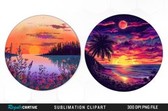 Watercolor Romantic Sunset Art Clipart Product Image 1