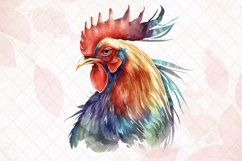 Rooster Watercolor Sublimation Clipart Product Image 3