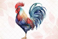 Rooster Watercolor Sublimation Clipart Product Image 2
