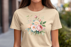 Romantic and Feminine Watercolor rose bouquet clipart set Product Image 3
