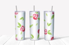 Watercolor Rose Seamless Skinny Tumbler Sublimation Wrap 20 Product Image 2