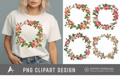 Watercolor Rose Wreath clipart Product Image 1
