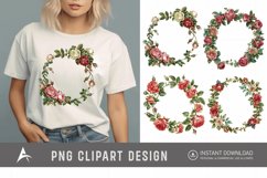 Watercolor Rose Wreath clipart Product Image 1
