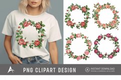 Watercolor Rose Wreath clipart Product Image 1