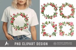 Watercolor Rose Wreath clipart Product Image 1