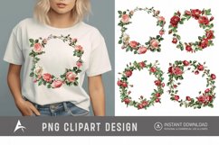 Watercolor Rose Wreath clipart Product Image 1