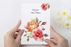 Roses clipart, Watercolor floral clipart Product Image 6