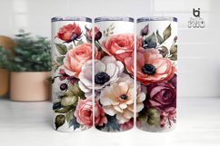 Watercolor Roses And Anemones Flower 3D Tumbler Wrap Bundle Product Image 2