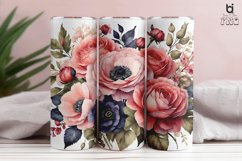Watercolor Roses And Anemones Flower 3D Tumbler Wrap Bundle Product Image 3