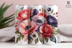 Watercolor Roses And Anemones Flower 3D Tumbler Wrap Bundle Product Image 5
