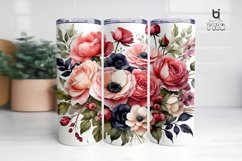 Watercolor Roses And Anemones Flower 3D Tumbler Wrap Bundle Product Image 6