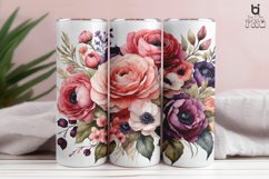 Watercolor Roses And Anemones Flower 3D Tumbler Wrap Bundle Product Image 7