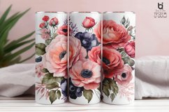 Watercolor Roses And Anemones Flower 3D Tumbler Wrap Bundle Product Image 9