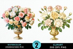 Watercolor Roses Illustration Clipart Product Image 1