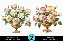 Watercolor Roses Illustration Clipart Product Image 1