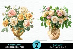 Watercolor Roses Illustration Clipart Product Image 1