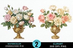 Watercolor Roses Illustration Clipart Product Image 1
