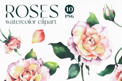 Watercolor roses clipart used as a diy project