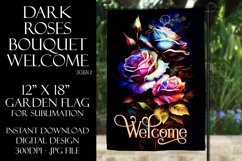 Watercolor Roses 12x18 Welcome Garden Flag Sublimation Product Image 1