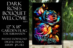 Watercolor Roses 12x18 Welcome Garden Flag Sublimation Product Image 1