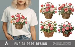 Watercolor Roses in a Basket Clipart Product Image 1