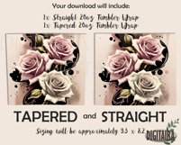 Pink &amp; Blush Pink Roses Flower Seamless Skinny Tumbler PNG Product Image 2