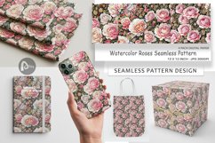 Digital Paper Watercolor Roses Pattern Product Image 1