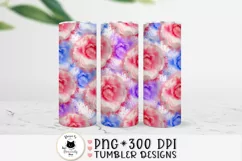 watercolor flowers sublimation design for skinny tumblers