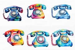 Rotary Telephone Watercolor Clipart Bundle Product Image 5