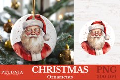 Watercolor Round Christmas Ornament being used as a round Christmas sublimation ornament