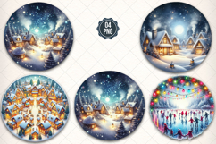 Round Christmas Ornament Png Design, Christmas Scenes Png Product Image 1