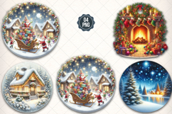 Round Christmas Ornament Png Design, Christmas Scenes Png Product Image 1