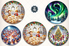 Round Christmas Ornament Design, Christmas Scenes Png Product Image 1