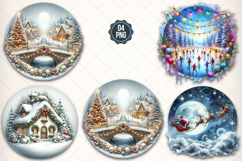 Round Christmas Ornament Png Design, Christmas Scenes Png Product Image 1