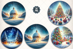 Round Christmas Ornament Design, Christmas Scenes Png Product Image 1