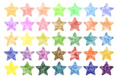 Watercolor rounded stars pack, 35 transparent png Product Image 2