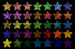 Watercolor rounded stars pack, 35 transparent png Product Image 3