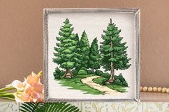 Watercolor Row Of Trees Clipart Bundle Product Image 3