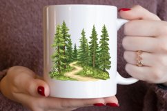 Watercolor Row Of Trees Clipart Bundle Product Image 7
