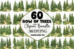 Watercolor Row Of Trees Clipart Bundle Product Image 1