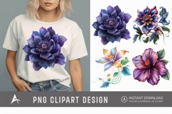 Watercolor Royal Flower Clipart Product Image 1