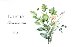 Watercolor rustic bouquet clipart