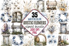 Watercolor Rustic Flowers,Watercolor Flower Clipart ,Rustic Flowers,Flowers, Rustic Flowers PNG 