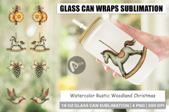 Rustic Woodland Christmas Glass Can Product Image 1