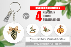 Rustic Woodland Christmas Keychain Product Image 1